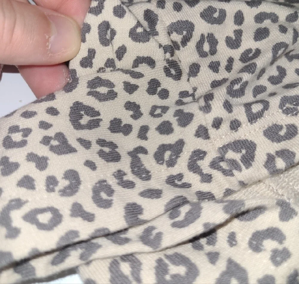 Carters Beige Leopard Print Hooded Baby One-Piece With Ears Size 6 Months.